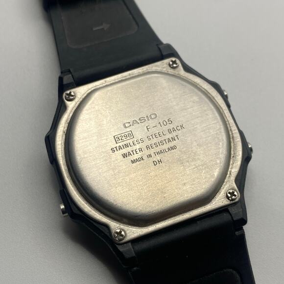 Casio Black Tone F-105 Digital Alarm Stopwatch Watch Working New Battery - Picture 3 of 6